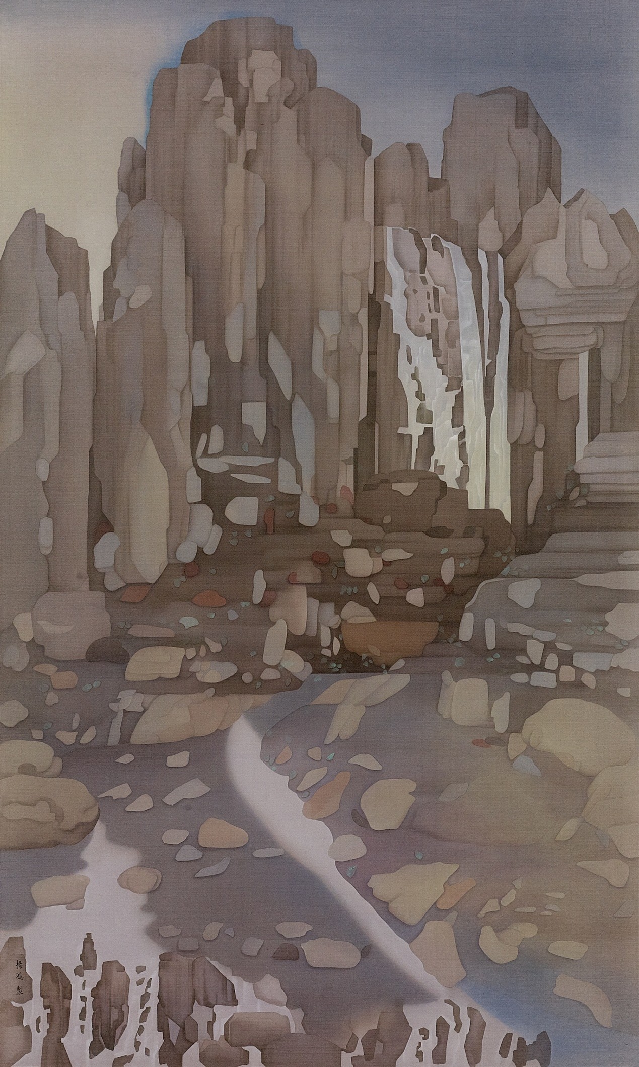 <h2>《香山流水》</h2><p>作者：杨鸿</p><p>创作年代：2024年</p><p>规格：150cm×90cm </p><p>品类：绢本设色</p>