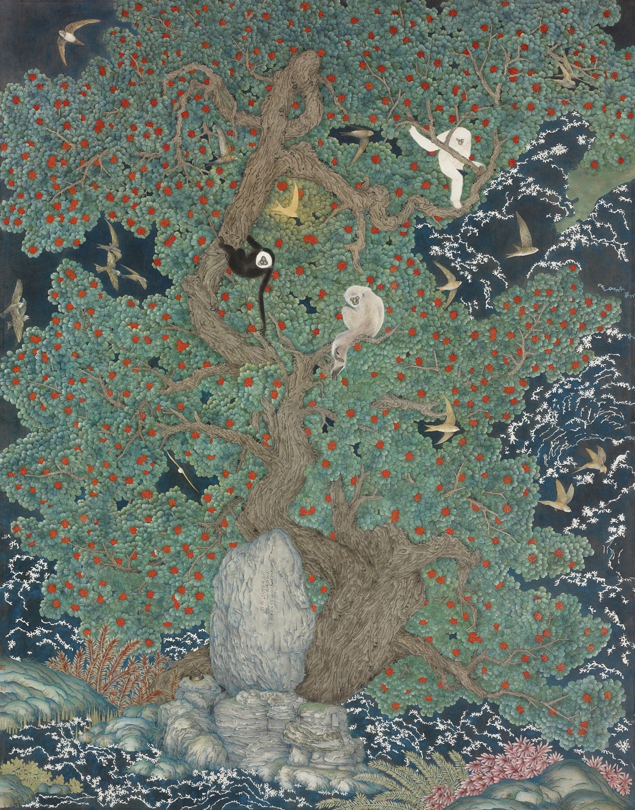 <h2>《雨燕丝路情一》</h2><p>作者：项兴明</p><p>创作年代：2023年</p><p>规格：183cm×240cm</p><p>品类：绢本设色</p>